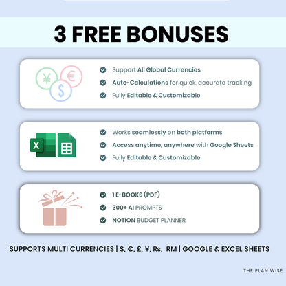 Complete Finance Dashboard and Annual Budget System for Google Sheets & Excel Template