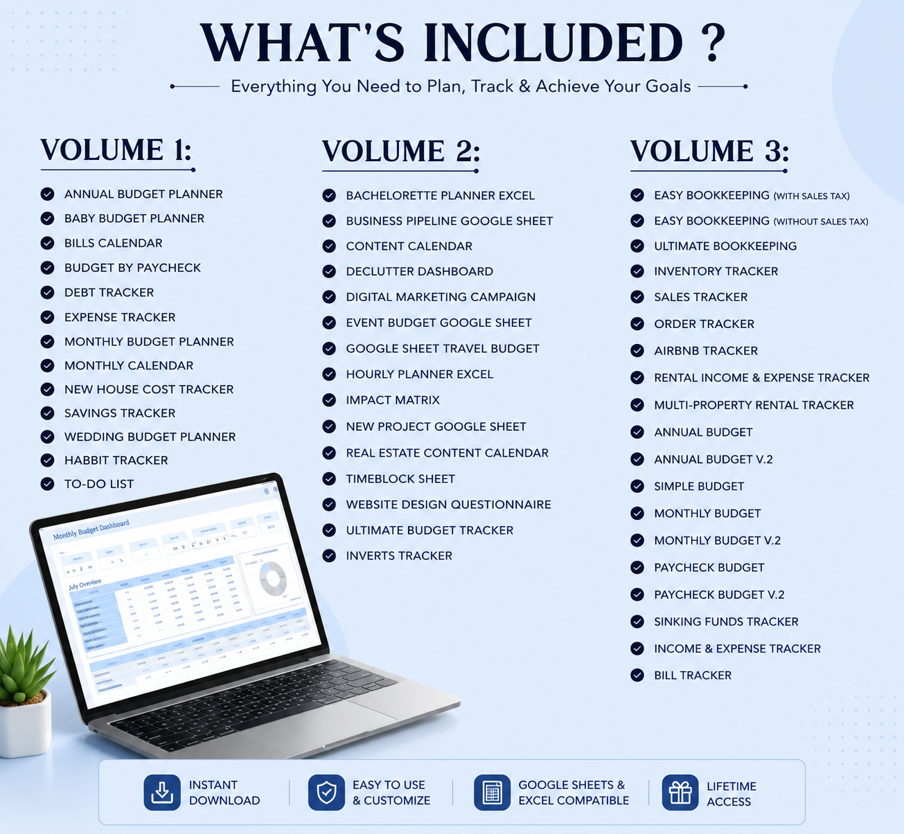 50+ Spreadsheet Templates PLR/MMR Bundle | Resell Rights | Google Sheets & Excel | Done-For-You Digital Business