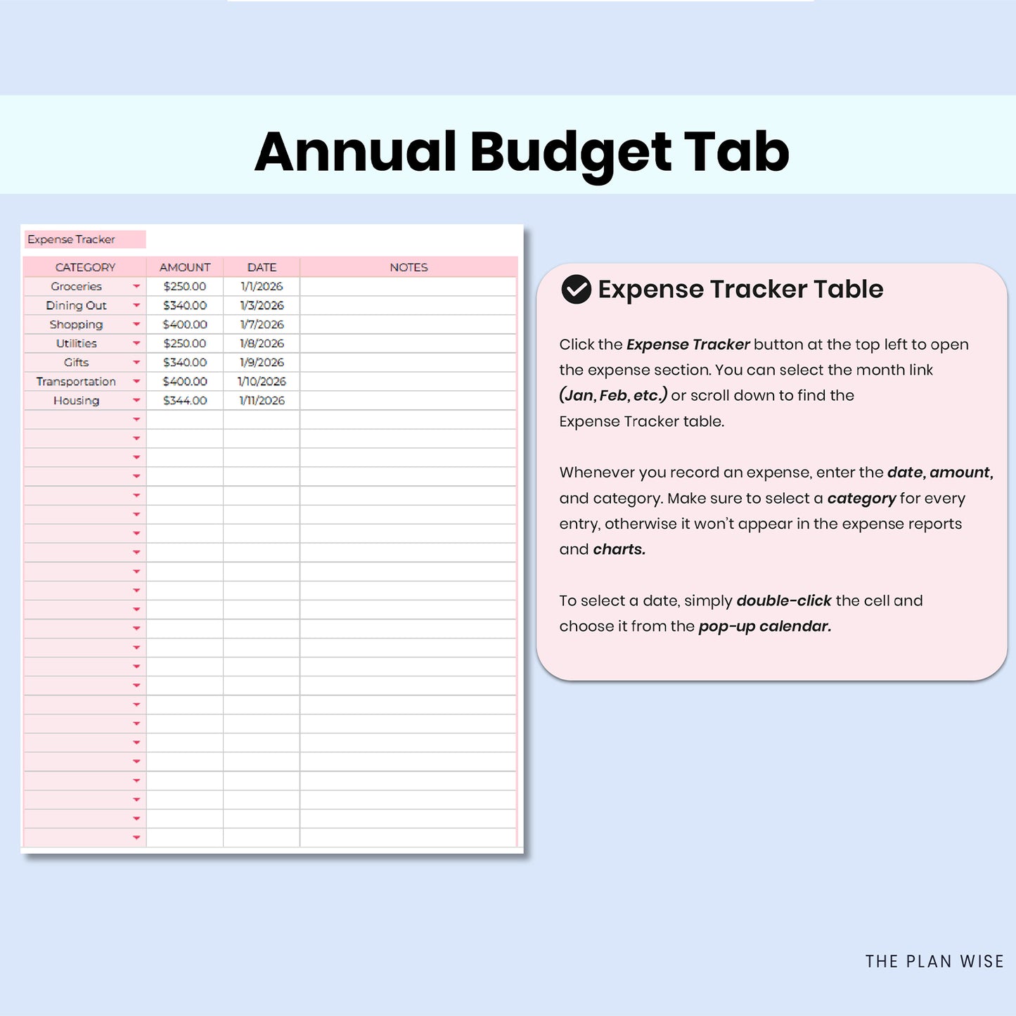 Annual Budget Spreadsheet | Monthly Budget & Paycheck Planner | Google Sheets Finance Tracker