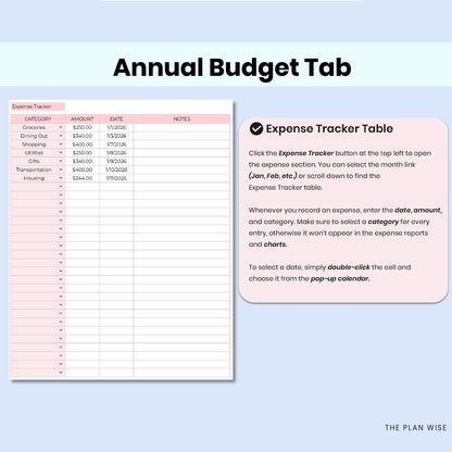 Annual Budget Spreadsheet | Monthly Budget & Paycheck Planner | Google Sheets Finance Tracker