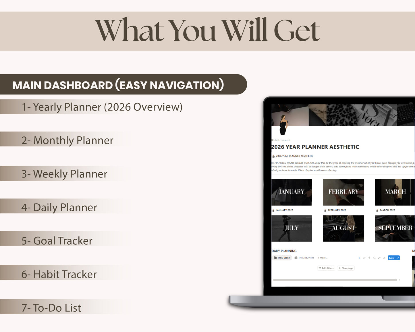 12 Week Year Planner 2026 Notion Template Life Planner Notion Dashboard Second Brain Digital Planner