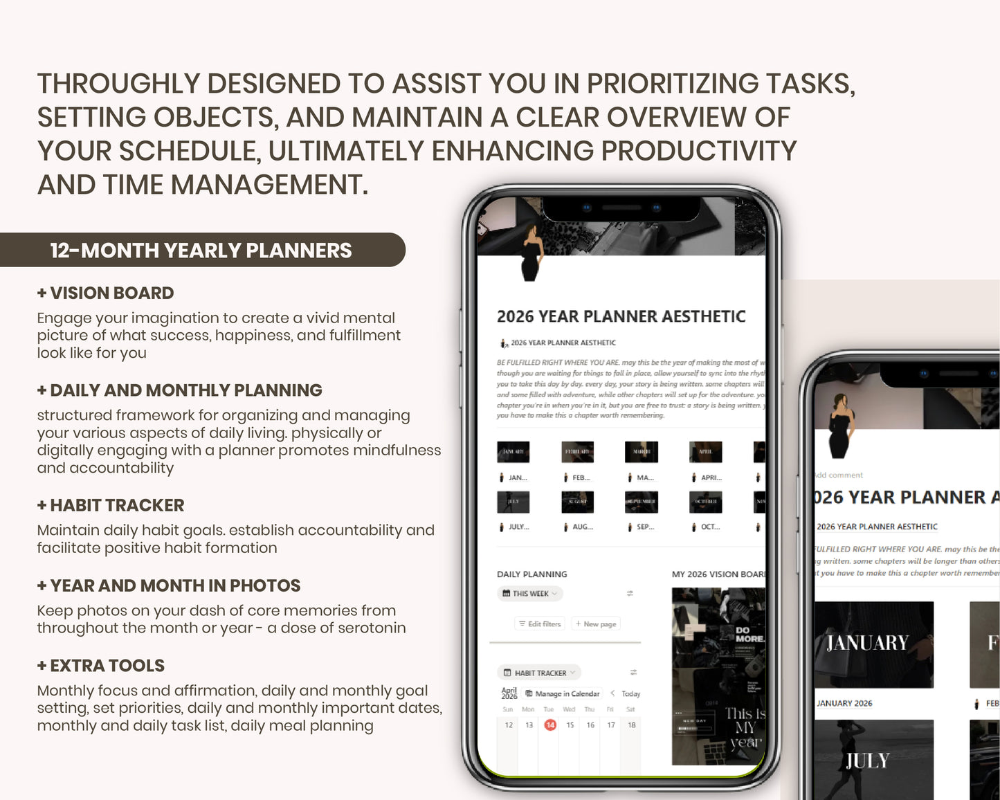 12 Week Year Planner 2026 Notion Template Life Planner Notion Dashboard Second Brain Digital Planner
