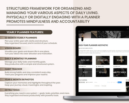 12 Week Year Planner 2026 Notion Template Life Planner Notion Dashboard Second Brain Digital Planner