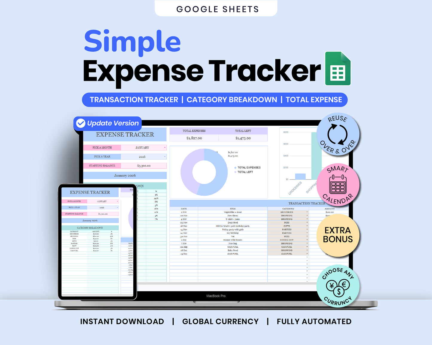 50+ Spreadsheet Templates PLR/MMR Bundle | Resell Rights | Google Sheets & Excel | Done-For-You Digital Business