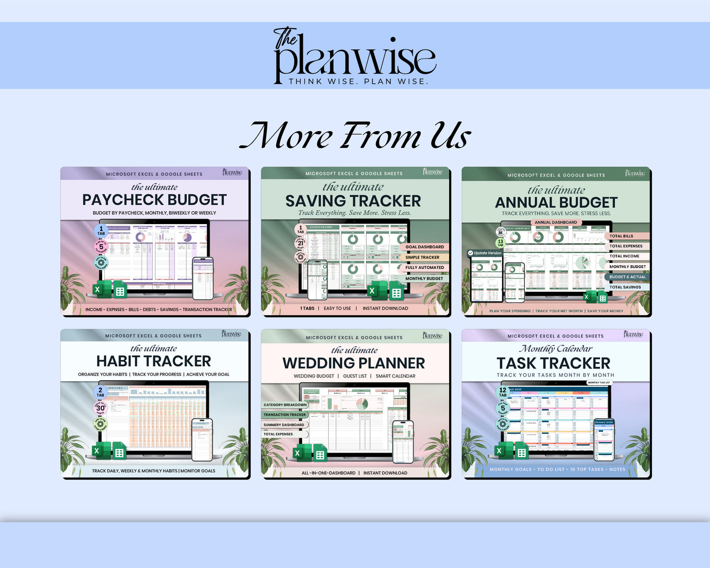 Habit Tracker Spreadsheet for Google Sheets | Daily, Weekly & Monthly Goal Planner