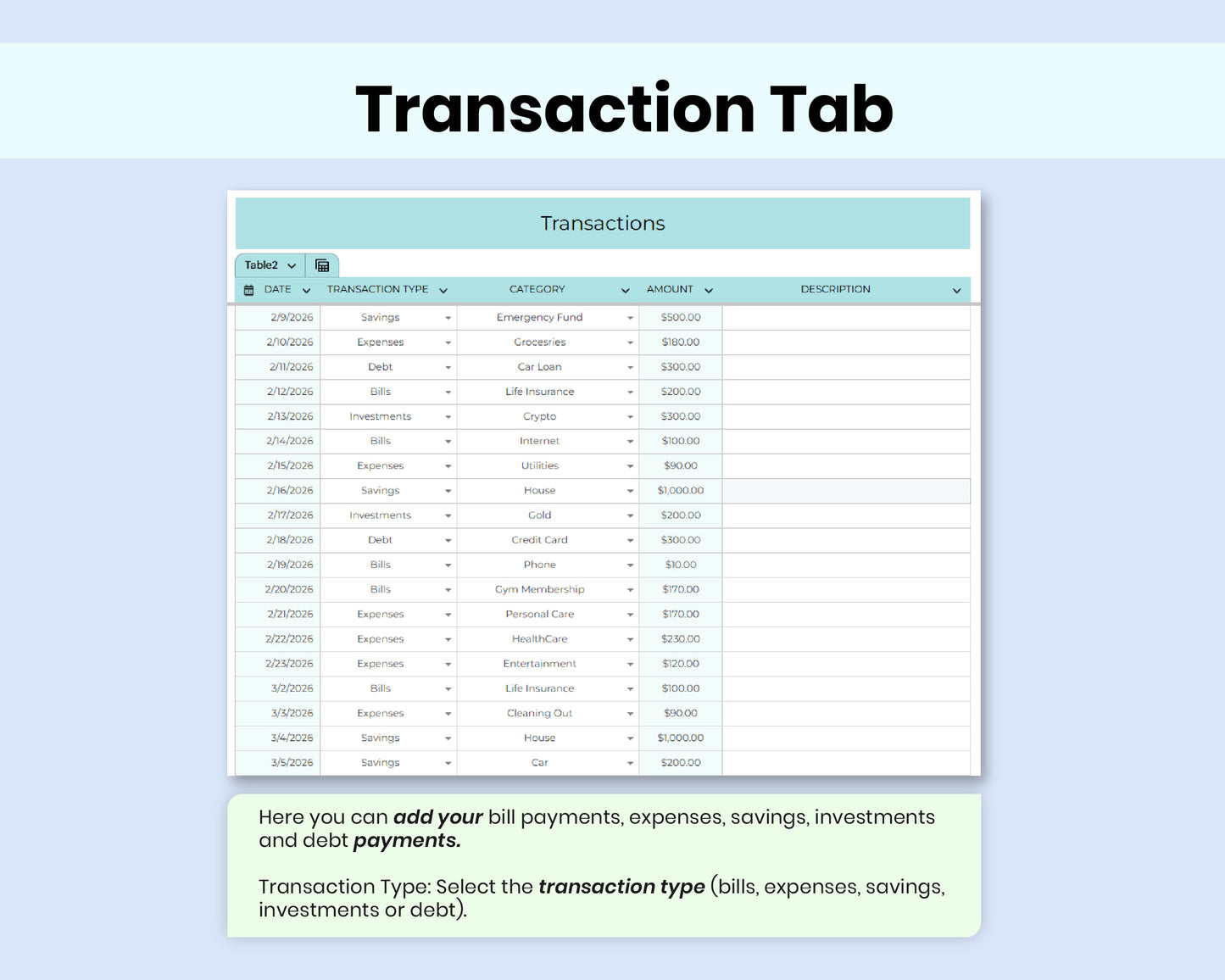 Income & Expense Tracker | Google Sheets Budget Template for Personal Finance