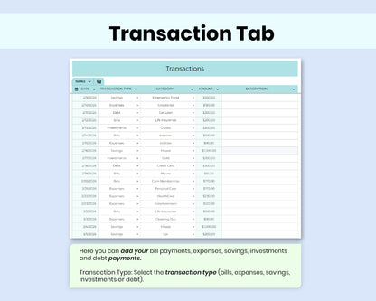 Income & Expense Tracker | Google Sheets Budget Template for Personal Finance