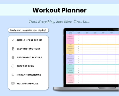 Weekly Meal Planner Spreadsheet Google Sheets Weekly Macro Tracker Grocery List Digital Cookbook