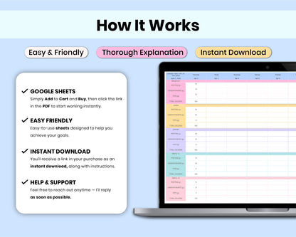 Weekly Meal Planner Spreadsheet Google Sheets Weekly Macro Tracker Grocery List Digital Cookbook