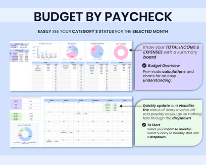 Ultimate Personal Finance Spreadsheet Monthly Personal Budget Paycheck 2026 Bill Calendar Net Worth Tracker For Google Sheets Template
