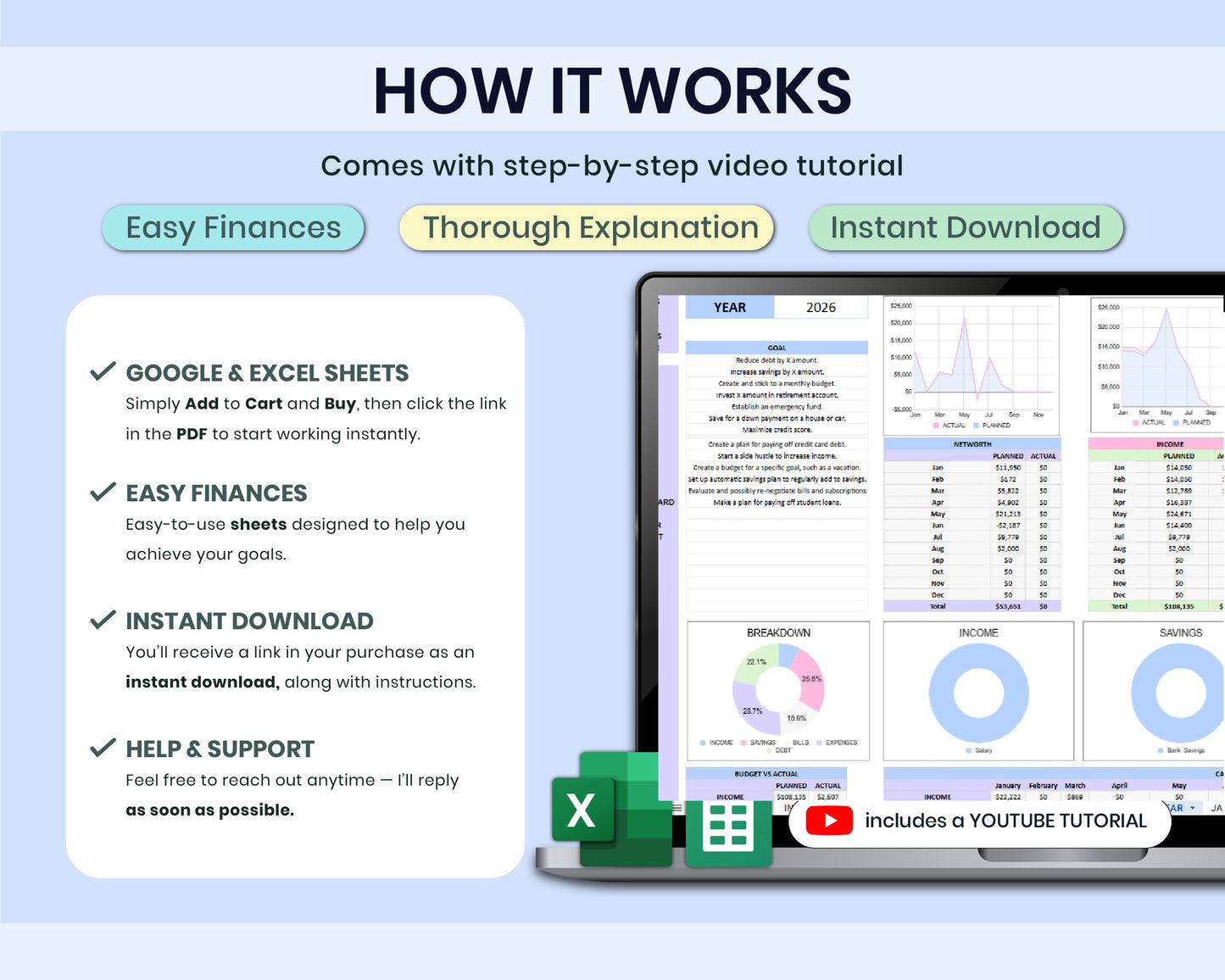 Ultimate Personal Finance Spreadsheet Monthly Personal Budget Paycheck 2026 Bill Calendar Net Worth Tracker For Google Sheets Template