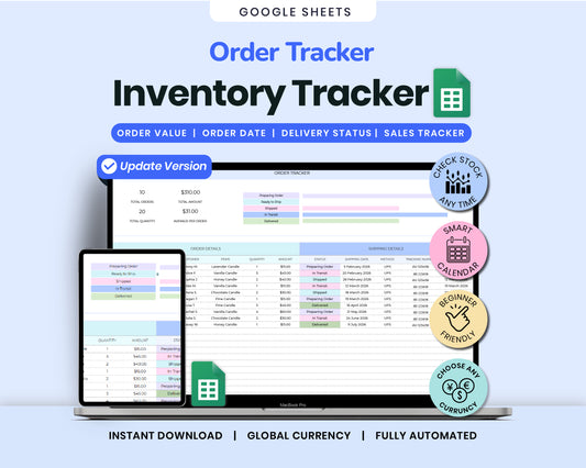 Inventory Tracker Spreadsheet: Inventory Log, Management, Checklist For Google Sheets Template