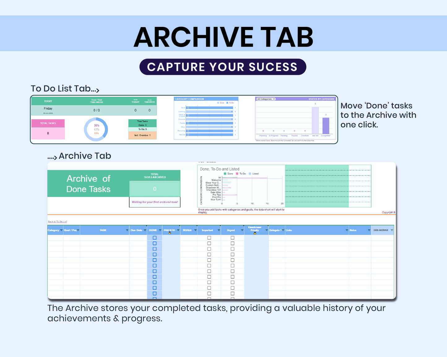 Task Tracker and To-Do List Spreadsheet for Google Sheets, Recurring Tasks, Daily Habit Tracker