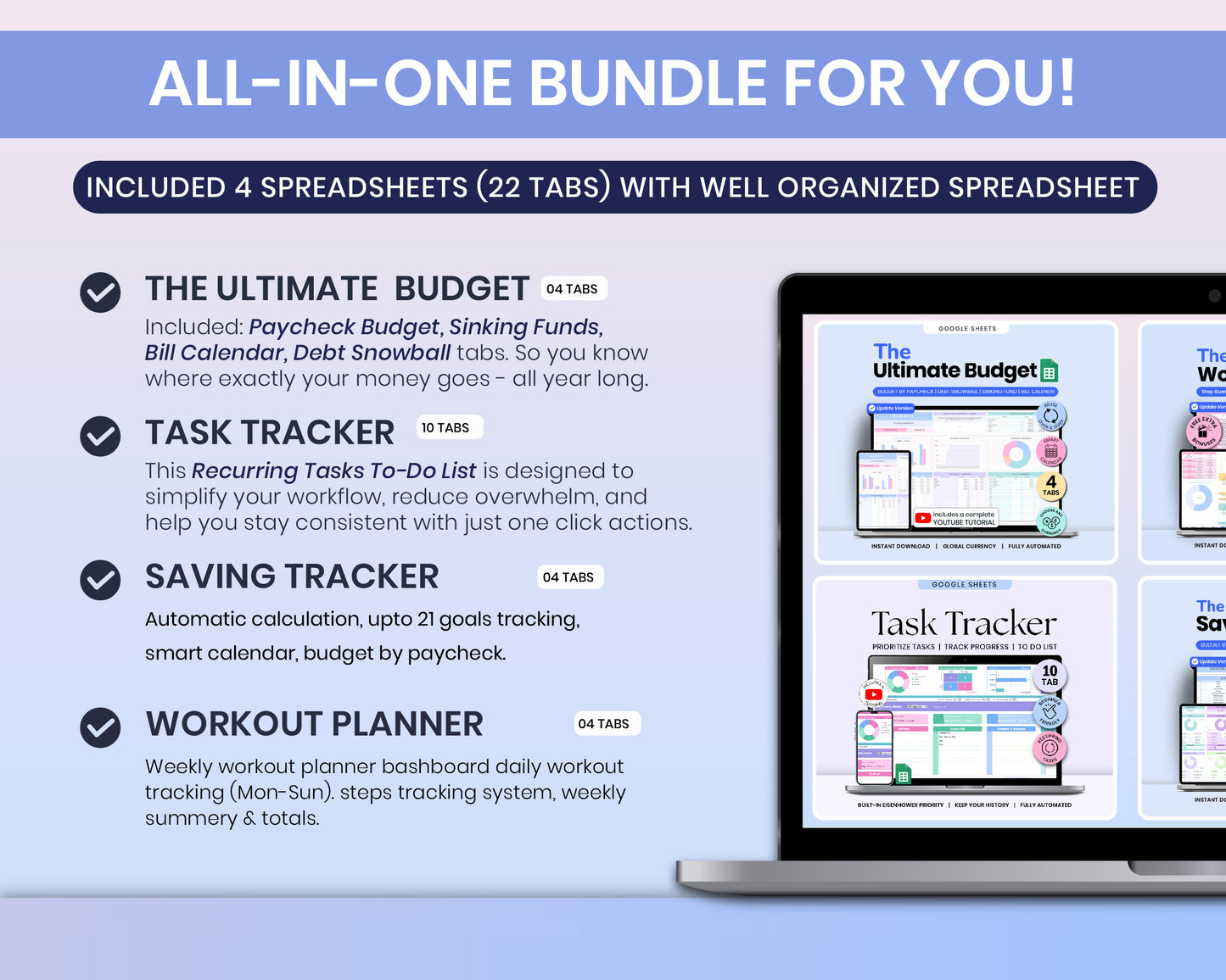 2026 ADHD Life Planner Ultimate Bundle (4-in-1 Spreadsheets)
