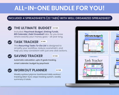 2026 ADHD Life Planner Ultimate Bundle (4-in-1 Spreadsheets)