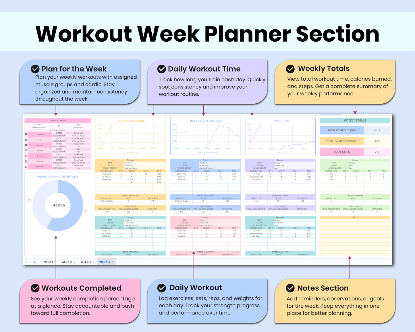 2026 ADHD Life Planner Ultimate Bundle (4-in-1 Spreadsheets)