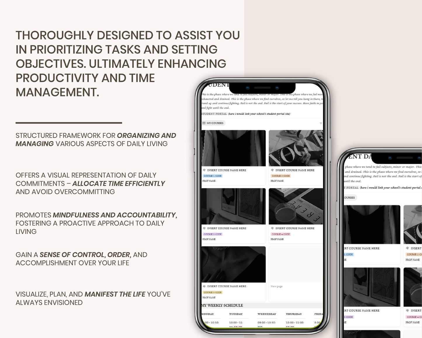 Notion Student Planner | Academic Planner Notion Template | Notion Academic Planner | College Planner | University Student Dashboard