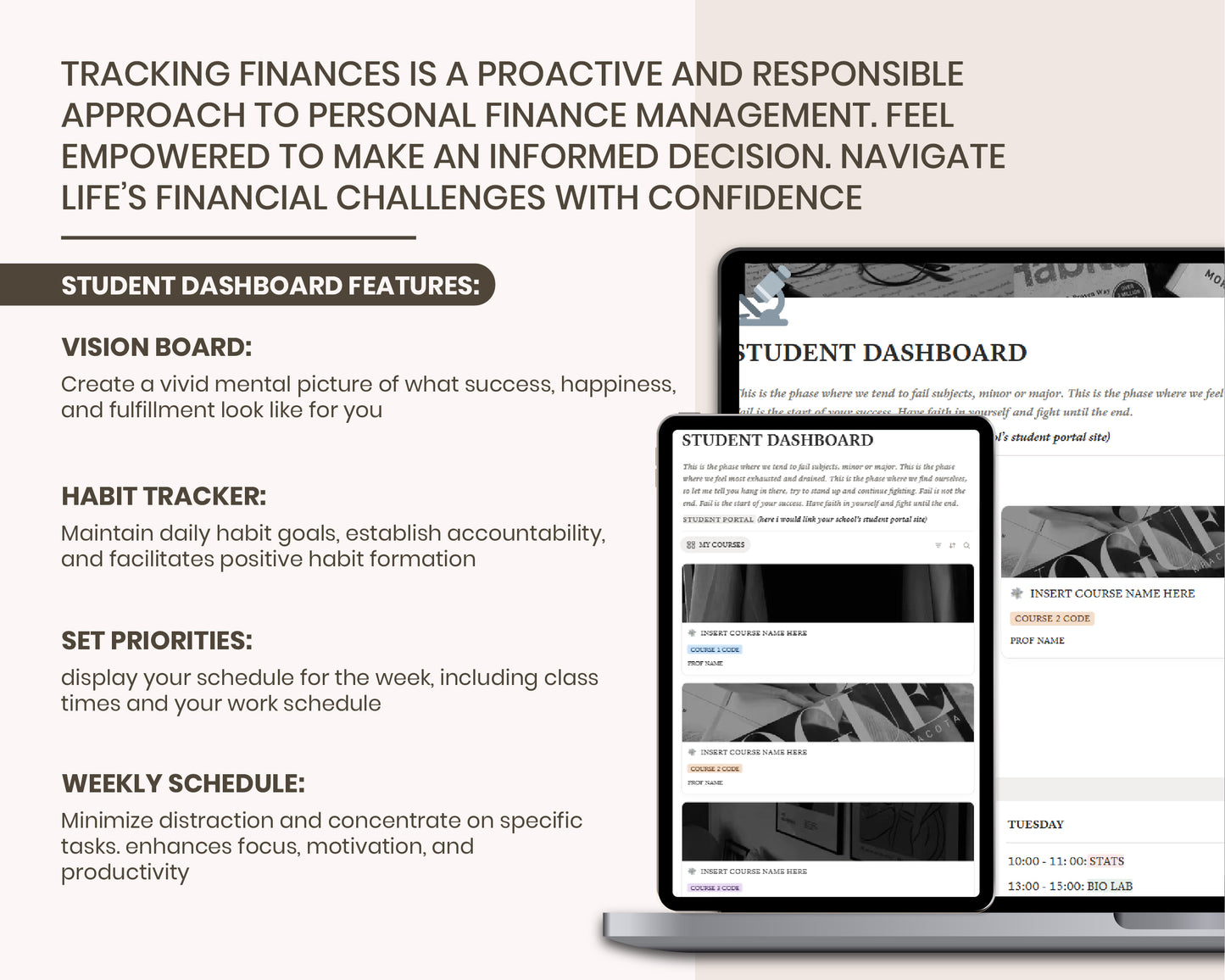 Notion Student Planner | Academic Planner Notion Template | Notion Academic Planner | College Planner | University Student Dashboard