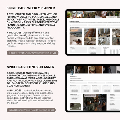 The Ultimate Notion Bundle | 15 PLR/MRR Notion Templates | Student, Fitness & Life Planner | Done-For-You | Commercial Use License