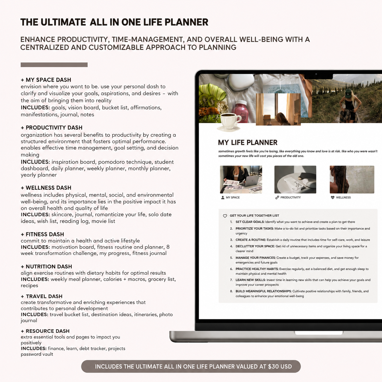 The Ultimate Notion Bundle | 15 PLR/MRR Notion Templates | Student, Fitness & Life Planner | Done-For-You | Commercial Use License