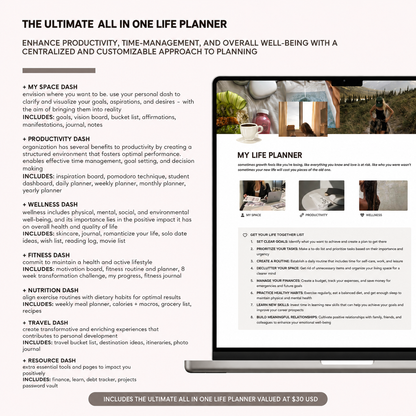 The Ultimate Notion Bundle | 15 PLR/MRR Notion Templates | Student, Fitness & Life Planner | Done-For-You | Commercial Use License