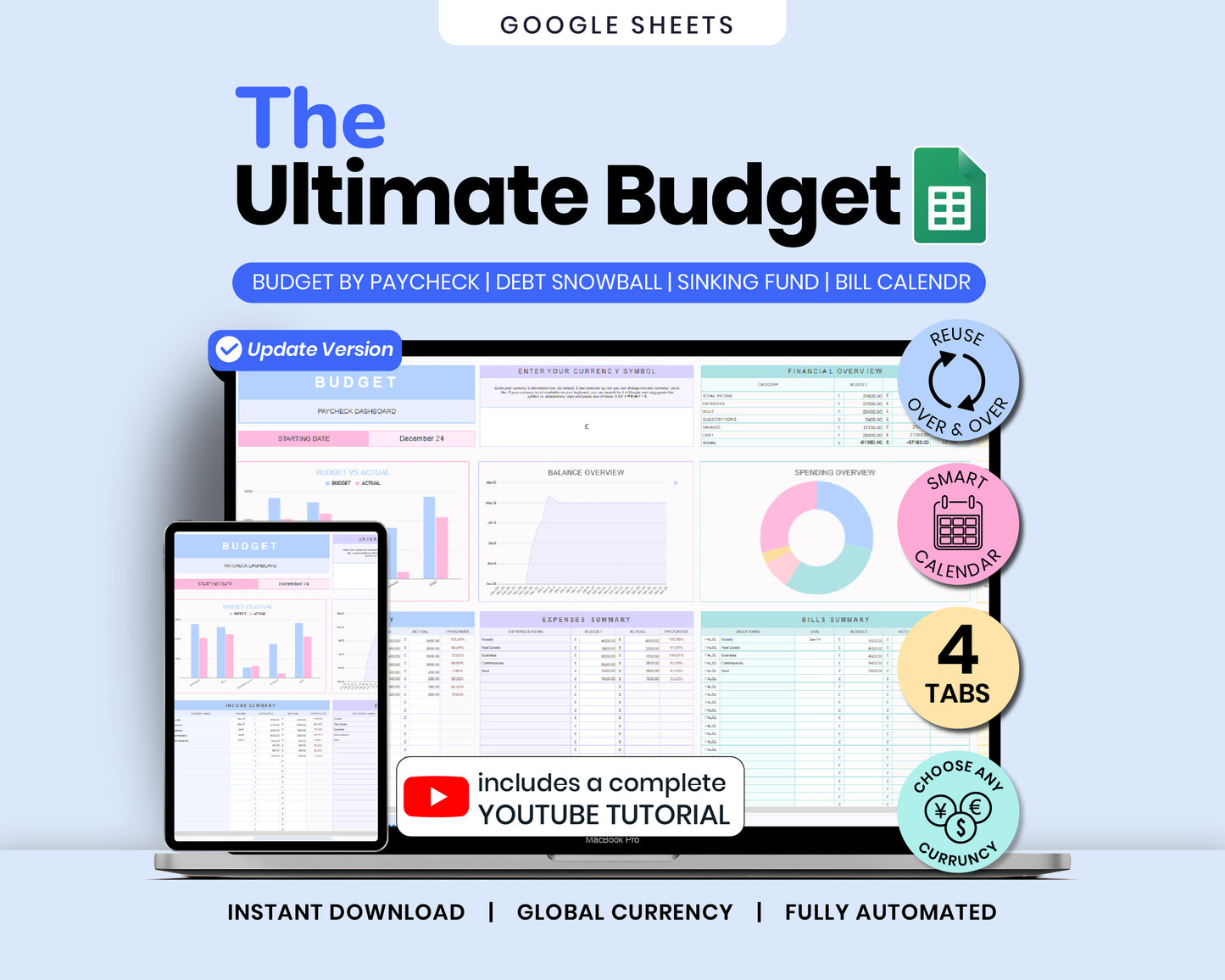 50+ Spreadsheet Templates PLR/MMR Bundle | Resell Rights | Google Sheets & Excel | Done-For-You Digital Business