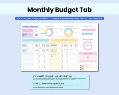 Ultimate Small Business Bookkeeping Spreadsheet Annual and Monthly Budget For Google Sheets Template