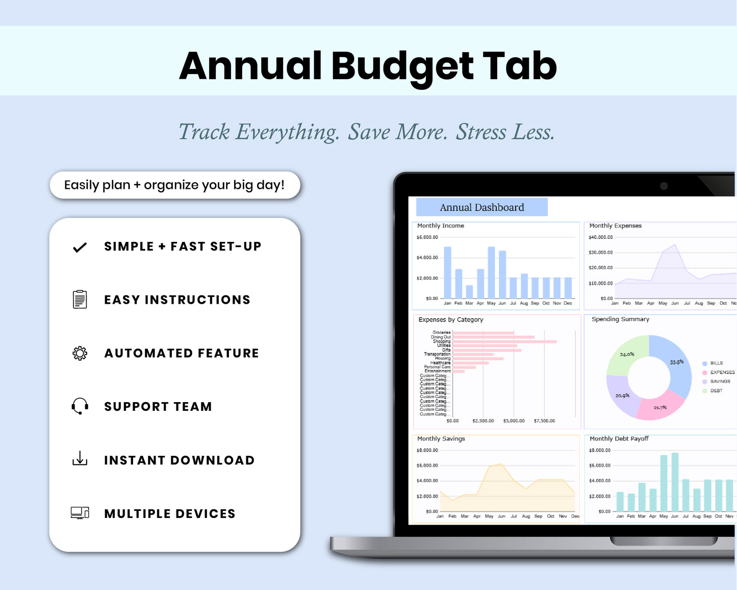 Ultimate Small Business Bookkeeping Spreadsheet Annual and Monthly Budget For Google Sheets Template