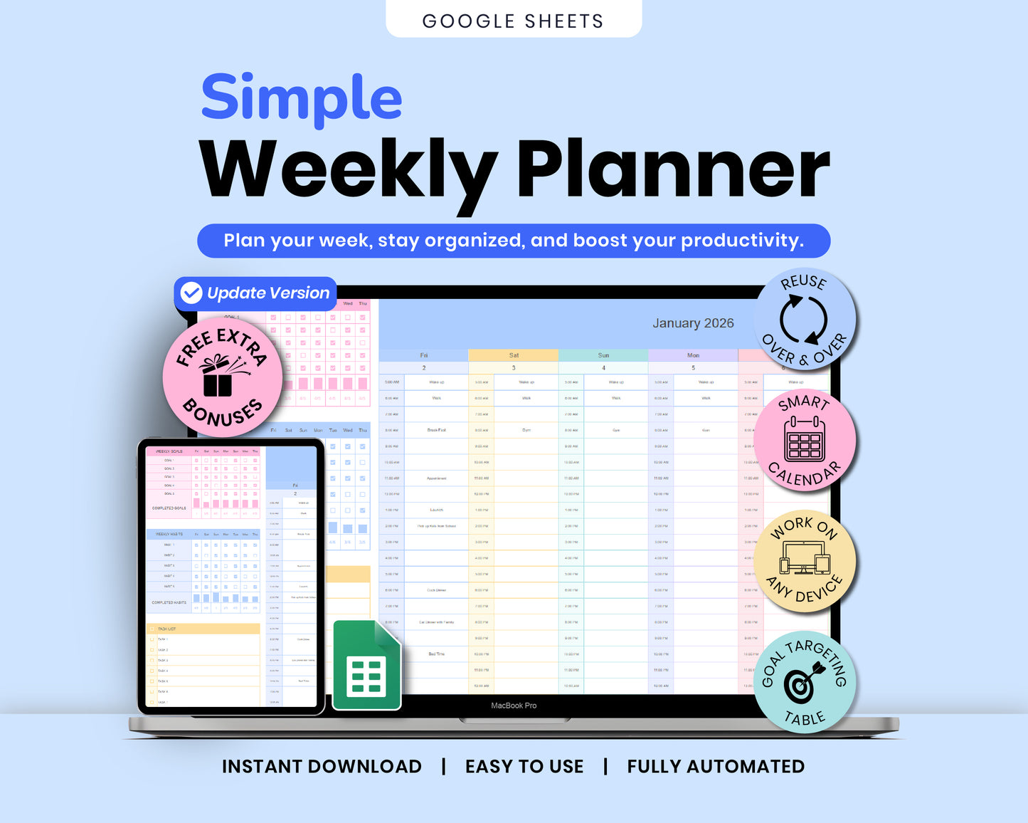50+ Spreadsheet Templates PLR/MMR Bundle | Resell Rights | Google Sheets & Excel | Done-For-You Digital Business