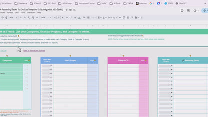 Task Tracker and To-Do List Spreadsheet for Google Sheets, Recurring Tasks, Daily Habit Tracker